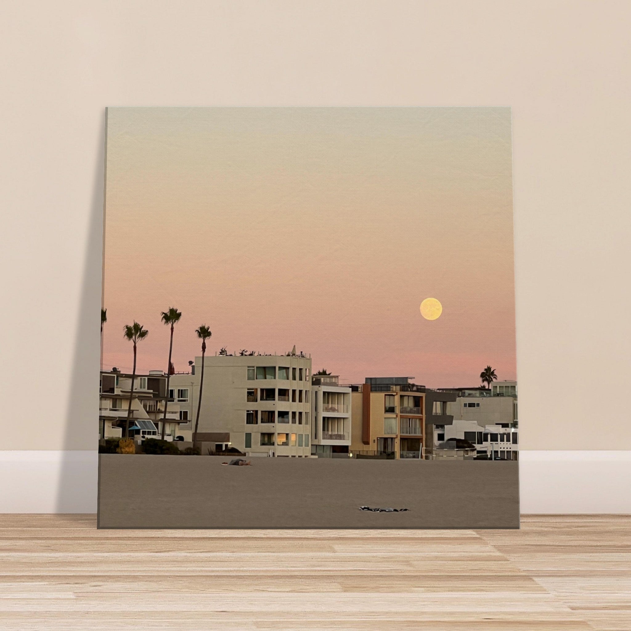 California canvas wall art print featuring Moody SoCal Beach scene, perfect for bedroom wall hanging, studio edition by My Store.