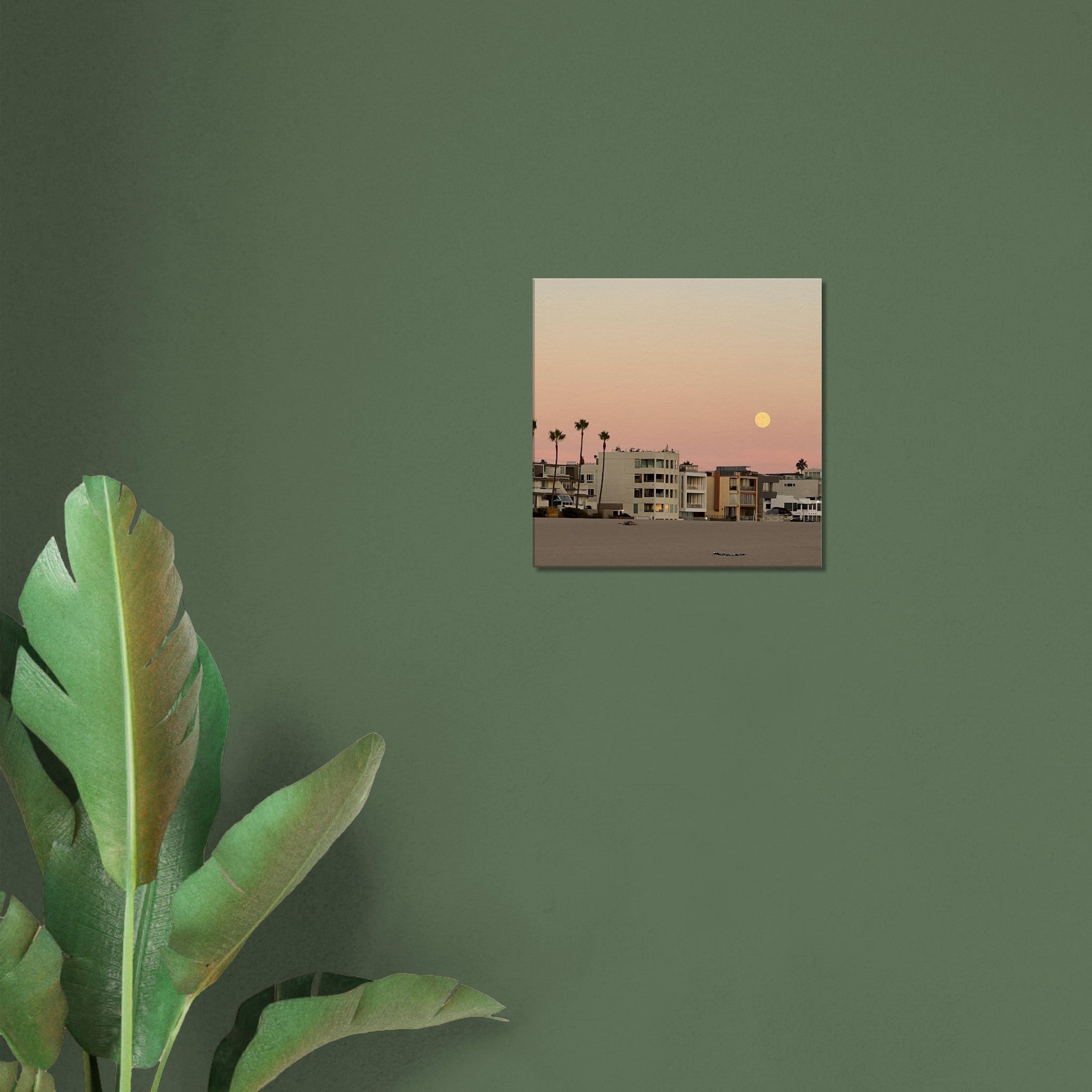 Moody SoCal Beach wall art print on canvas, 20x30cm, showcasing California beach scene for bedroom decor.