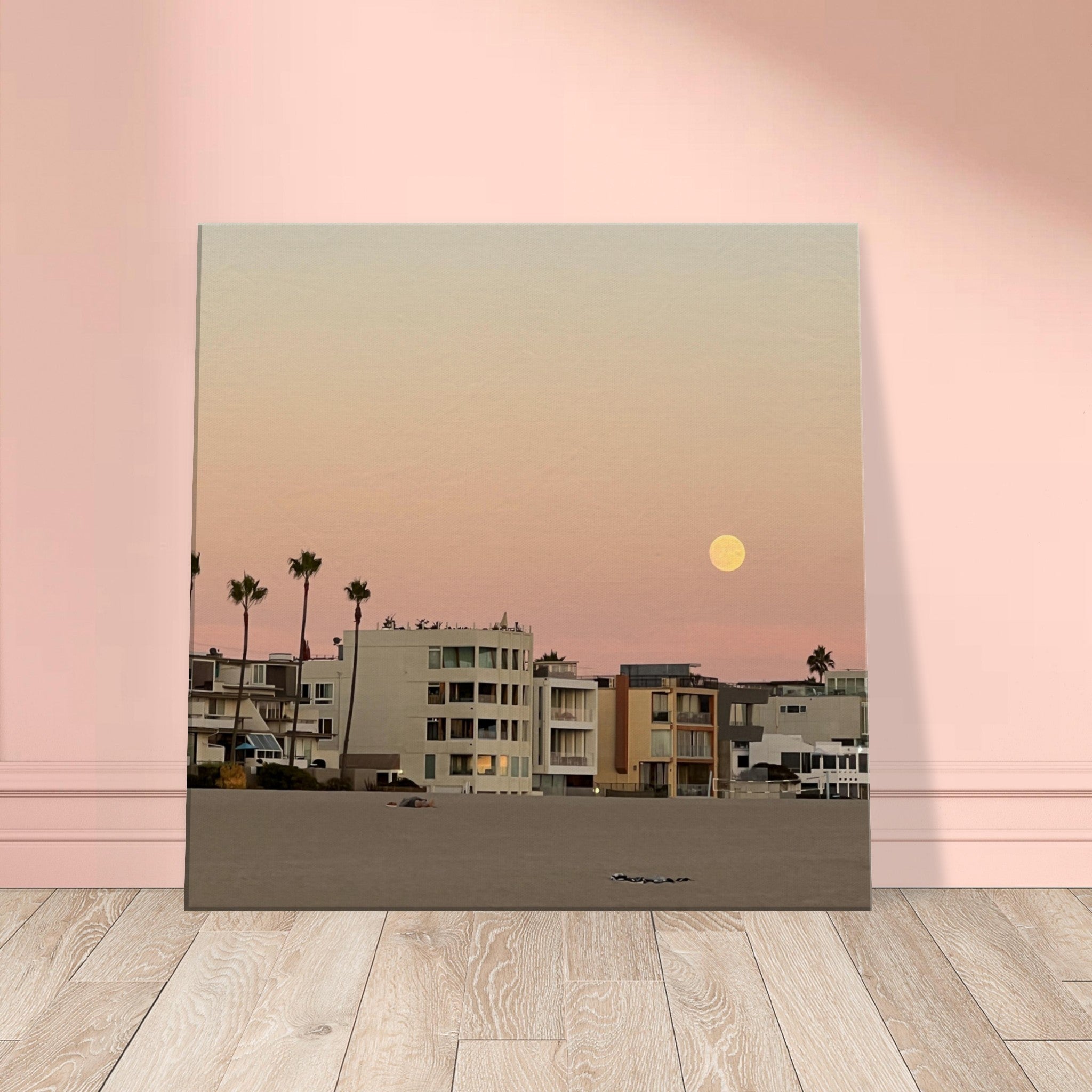 Moody SoCal Beach wall art print on canvas, perfect for bedroom decor, featuring California beach scene in studio edition.