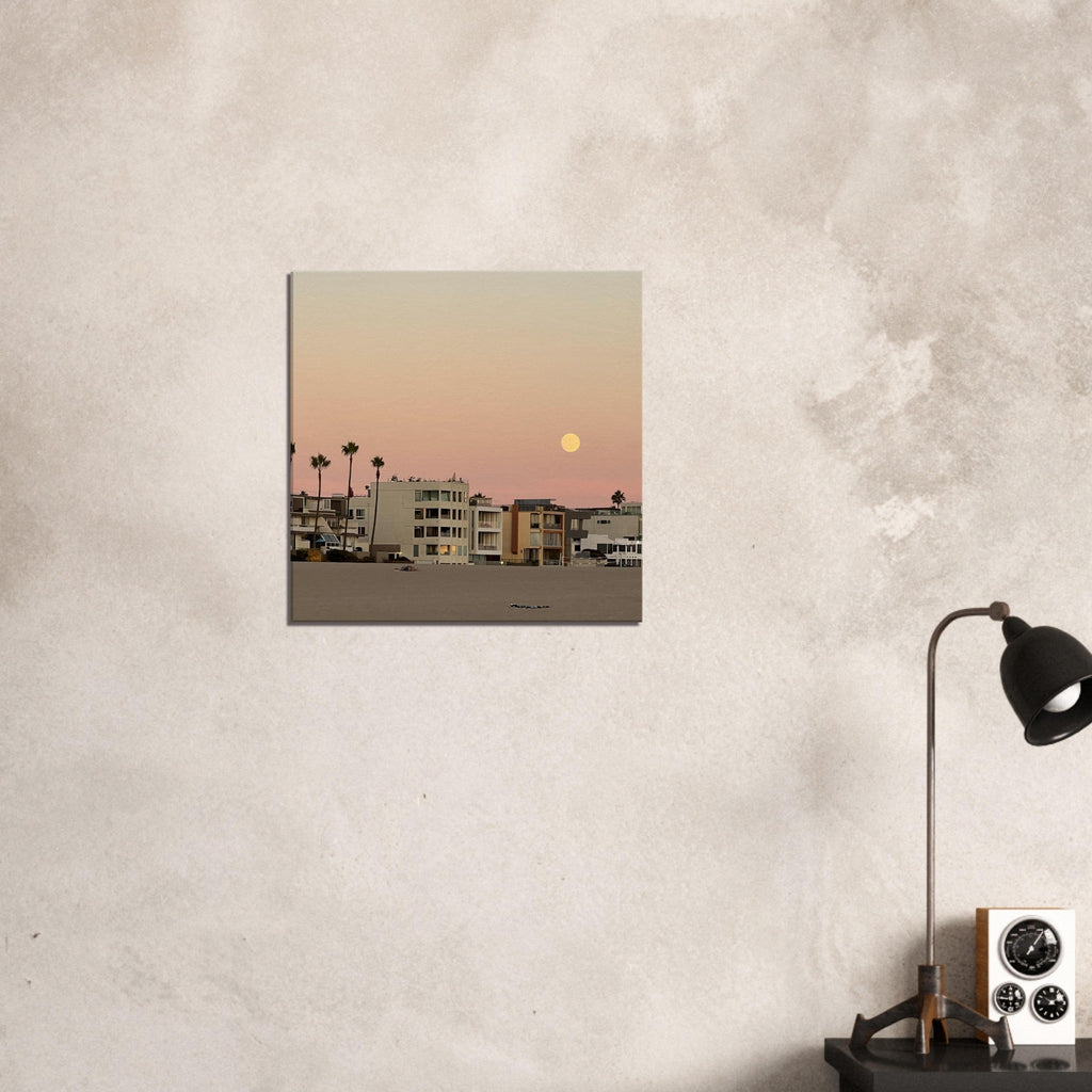 MOODY SoCal BEACH beach wall art print on canvas, California scene, bedroom wall hanging, Studio Edition, 20x30 cm.