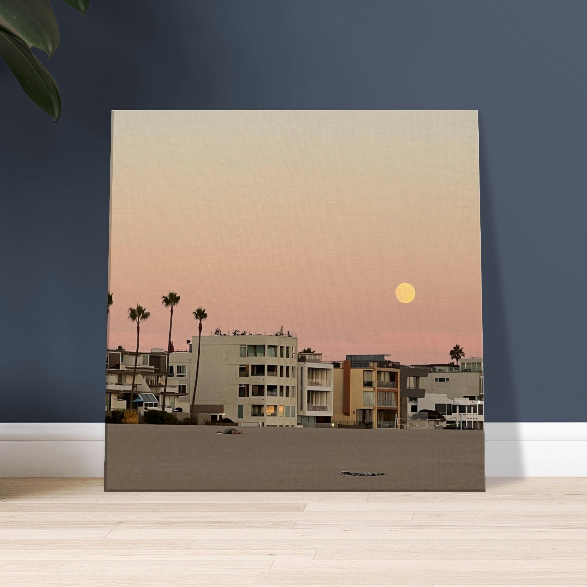 Moody SoCal Beach wall art print on canvas, California-themed bedroom wall hanging, 20x30 cm, studio edition by My Store.