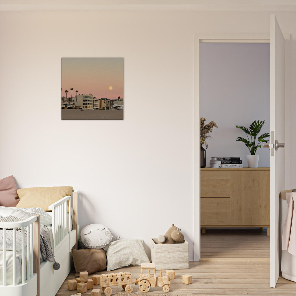 California Beach wall art print by Moody SoCal, featuring a scenic beach scene on a 20x30 cm canvas for bedroom decor.