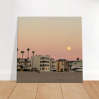Moody SoCal Beach wall art print on canvas, bedroom wall hanging with California beach scene, 20x30cm studio edition.