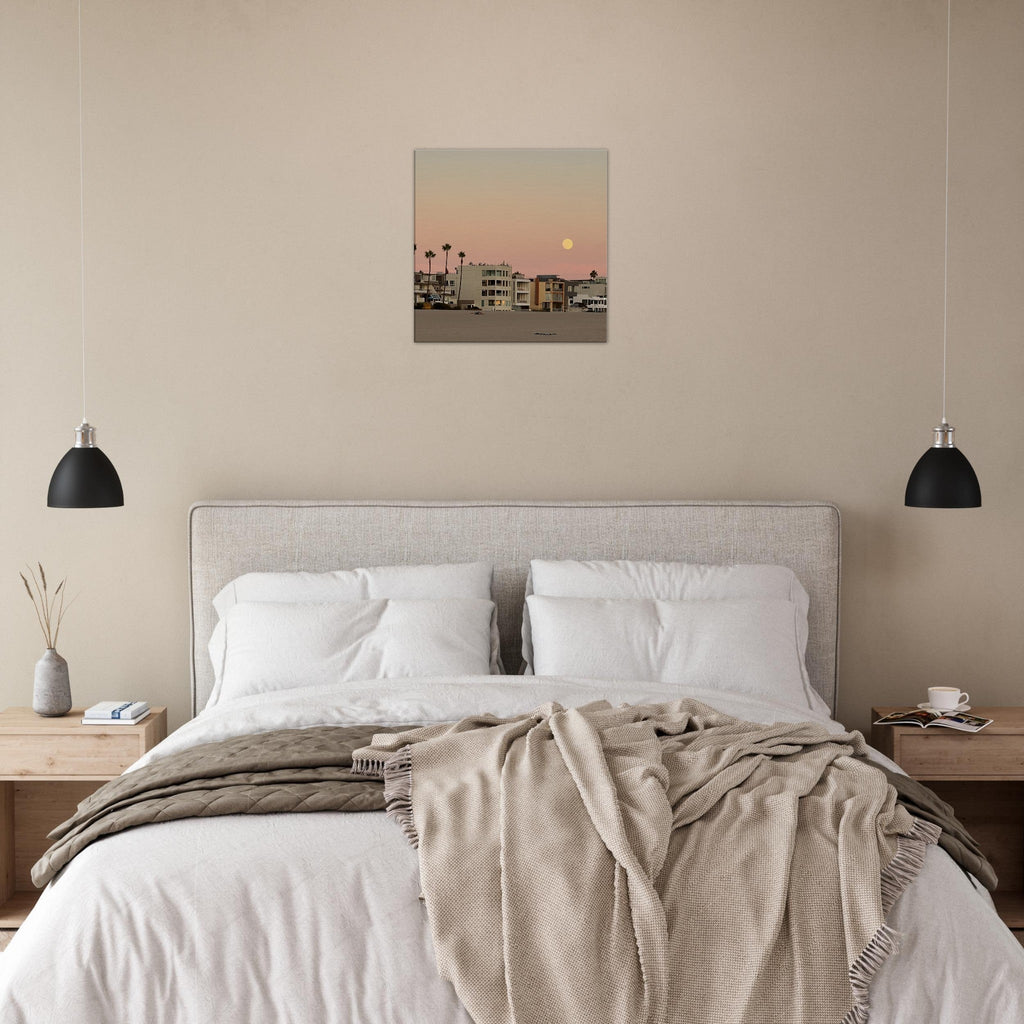 Moody SoCal Beach wall art print on canvas, bedroom wall hanging featuring California beach scene, studio edition by My Store.
