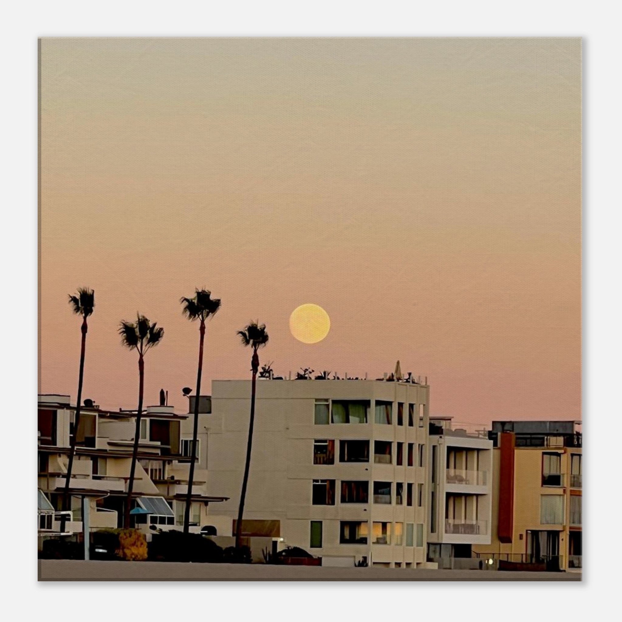 Moody SoCal Beach wall art print on canvas, bedroom wall hanging featuring California beach scene, studio edition by My Store.