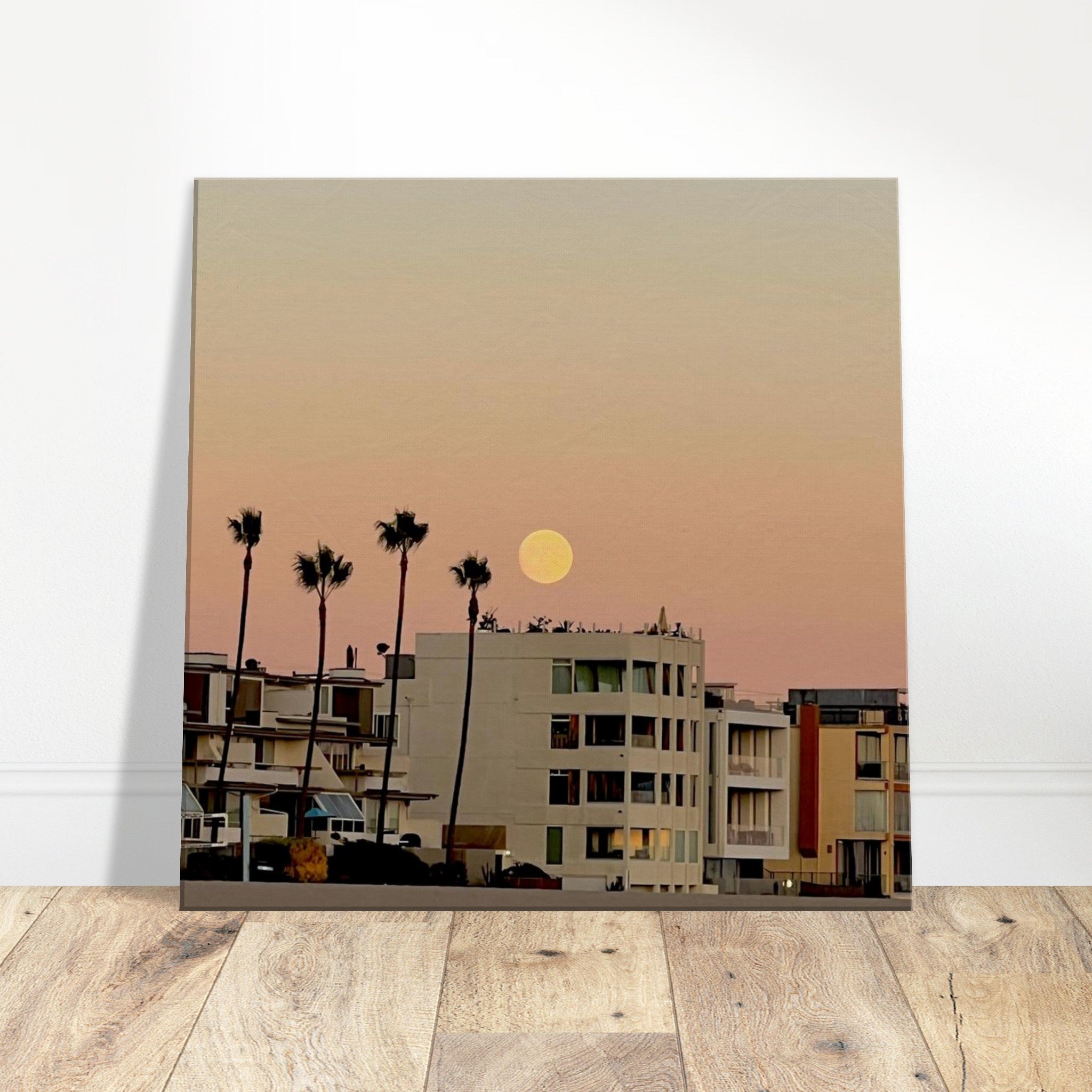 Moody SoCal Beach wall art print on canvas, California beach scene, bedroom wall hanging, Studio Edition, 20x30 cm.
