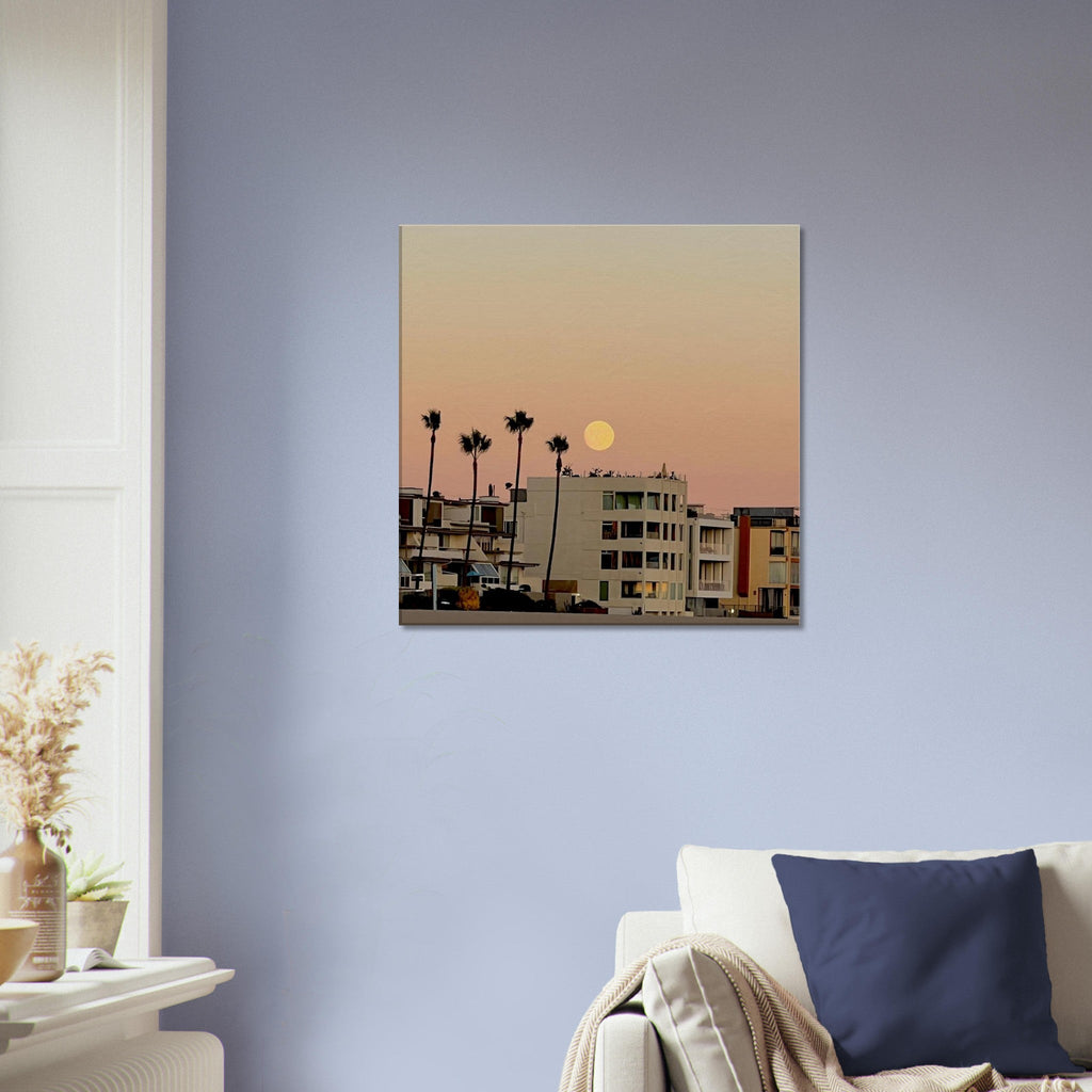 Moody SoCal Beach wall art print on canvas, 20x30cm, featuring California beach scene, perfect for bedroom wall decor.