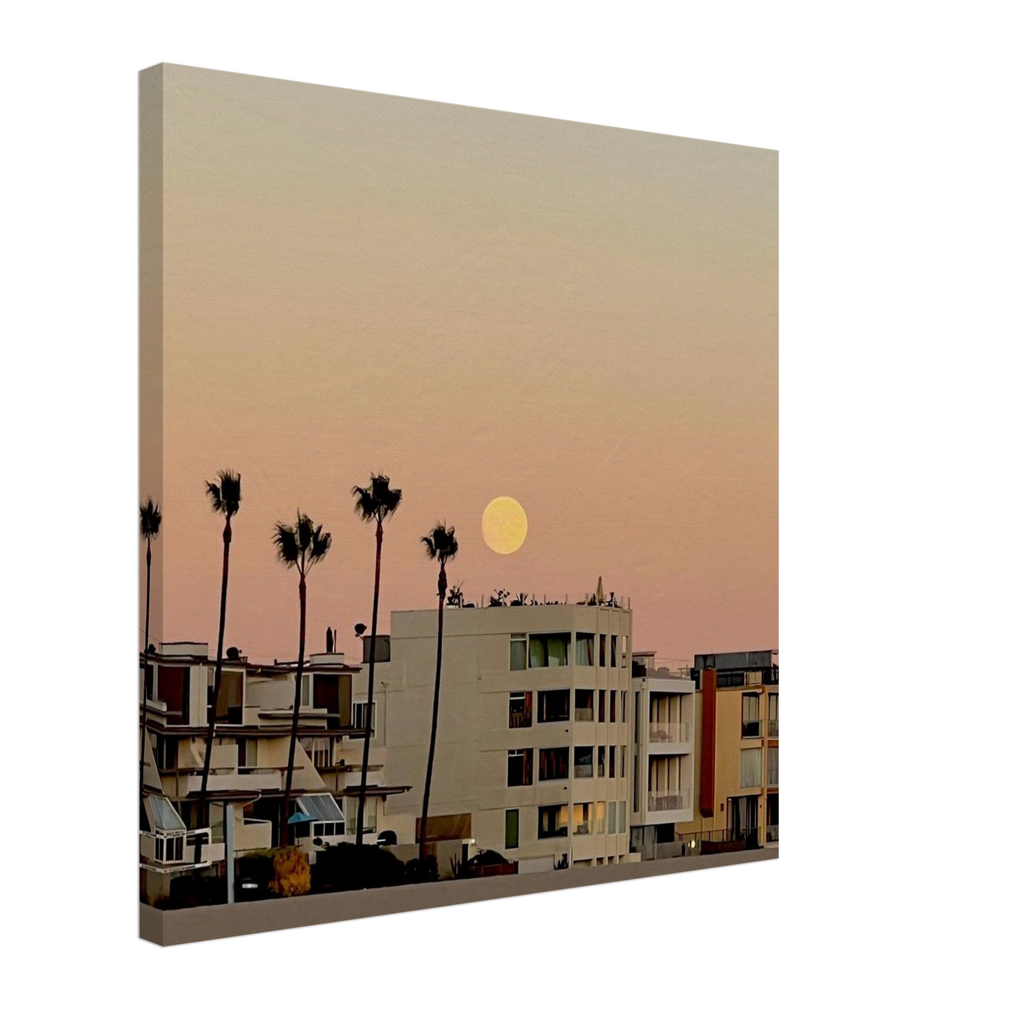 Beach wall art print featuring Moody SoCal Beach scene on California canvas, suitable for bedroom wall decor.