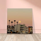 California beach wall art print on canvas, Moody SoCal BEACH bedroom wall hanging, studio edition, 20x30 cm.