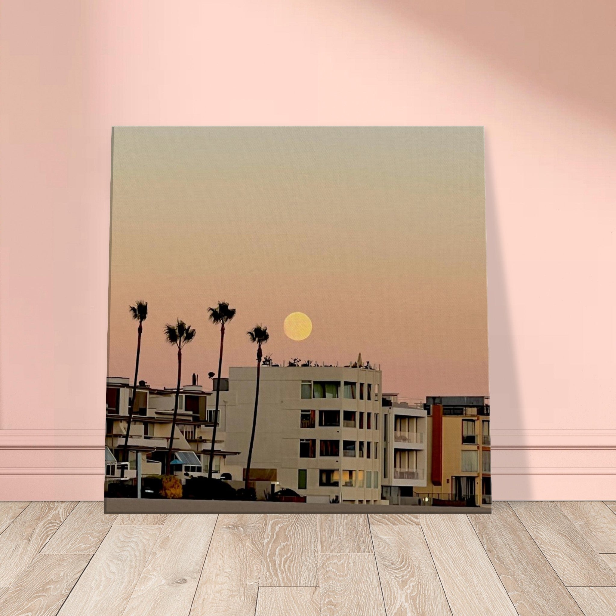 California beach wall art print on canvas, Moody SoCal BEACH bedroom wall hanging, studio edition, 20x30 cm.