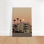 Moody SoCal Beach wall art print on canvas, 20x30 cm, depicting a California beach scene, ideal for bedroom wall decor.