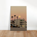 California canvas wall art print featuring a Moody SoCal beach scene, perfect for bedroom wall hanging decor.