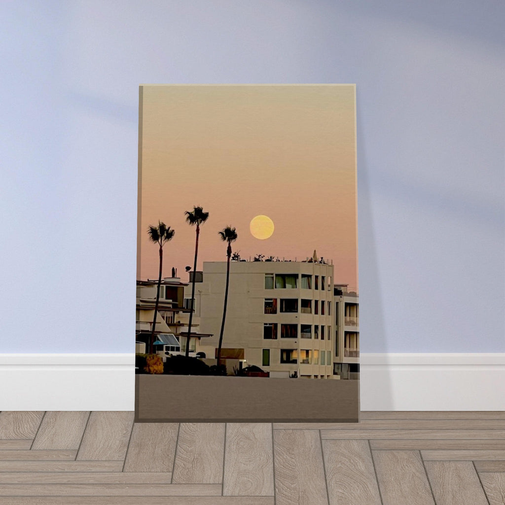 Moody SoCal Beach wall art print on canvas, California beach scene, bedroom wall hanging, studio edition, 20x30 cm.