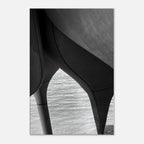 Abstract NYC Hudson River Pier canvas print featuring high heels in water, part of the Travel Collection Black & White Series.