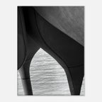 Black and white NYC Hudson River Pier abstract canvas print featuring high heels in water, part of the Studio Edition Travel Collection.