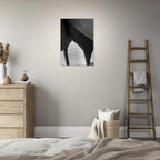 Abstract black and white canvas print of NYC Hudson River pier with high heels in the water, part of the Travel Collection Studio Edition.