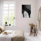 Abstract black and white canvas print of NYC Hudson River pier with high heels in water, from My Store's Travel Collection.