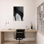 Black and white NYC Hudson River Pier abstract canvas print featuring high heels in water, part of the Travel Collection Studio Edition.