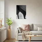 NYC Hudson River Pier abstract canvas print featuring high heels in water, part of the Travel Collection in black and white.