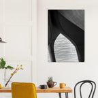 Black and white NYC Hudson River Pier abstract canvas print featuring high heels in water, from the Travel Collection studio edition.