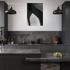 Black and white NYC Hudson River Pier abstract canvas print featuring high heels in water from the Travel Collection by My Store.