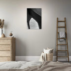 Abstract black and white canvas print of NYC Hudson River Pier with high heels in water, part of the Travel Collection Studio Edition.