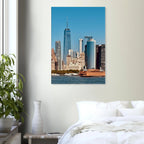 NYC Skyline canvas print featuring the World Trade Center and Staten Island Ferry, part of the Travel Collection, Studio Edition.