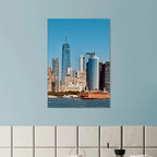NYC Skyline canvas print featuring the World Trade Center and Staten Island Ferry in the Travel Collection, studio edition, 20x30 cm size.