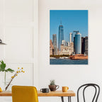 NYC Skyline canvas print featuring the World Trade Center and Staten Island Ferry, printed on high-quality canvas material.