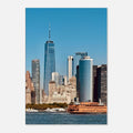 NYC skyline canvas print featuring the World Trade Center and Staten Island Ferry, part of the Travel Collection studio edition.