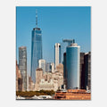 NYC Skyline canvas print featuring the World Trade Center and Staten Island Ferry, part of the Studio Edition Travel Collection.