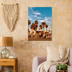 California canvas print featuring edgy palm trees and graffiti design, perfect for beach oasis decor, 20x30 cm print material.