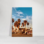 Canvas print featuring edgy palm trees and graffiti design, California beach oasis scene, Studio Edition by My Store.
