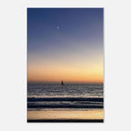 SoCal Fall Sunset Canvas Print by My Store featuring a vibrant autumn sunset and new moon over California on canvas.