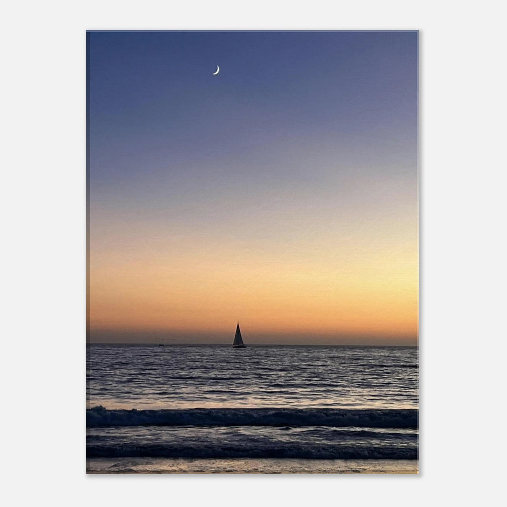 SoCal Fall Sunset canvas print by My Store, featuring a vibrant sunset scene with a new moon and magical vibes in California.