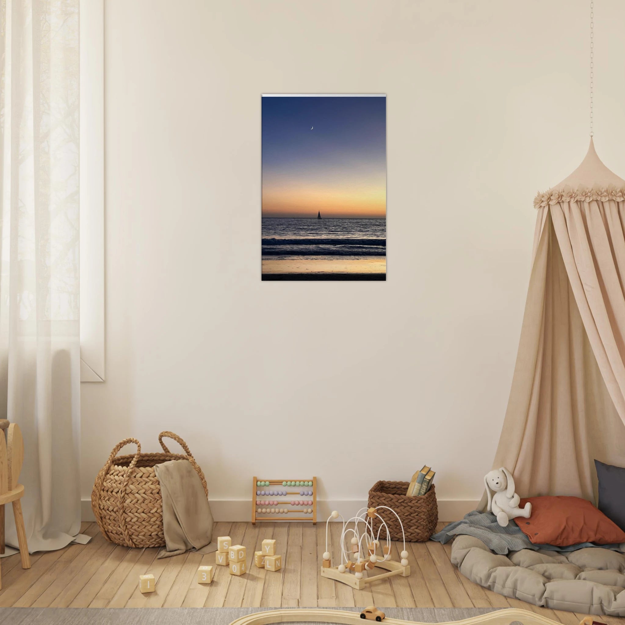 SoCal Fall Sunset canvas print by My Store showcasing a vibrant fall sunset over California with New Moon and magical vibes.