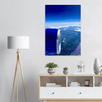 Aluminum print of a cross-Atlantic airplane turbine view from the travel collection, studio edition, 20x30 cm.