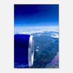 Aluminum print of an airplane turbine with a cross-Atlantic view, part of the travel collection, studio edition by My Store.