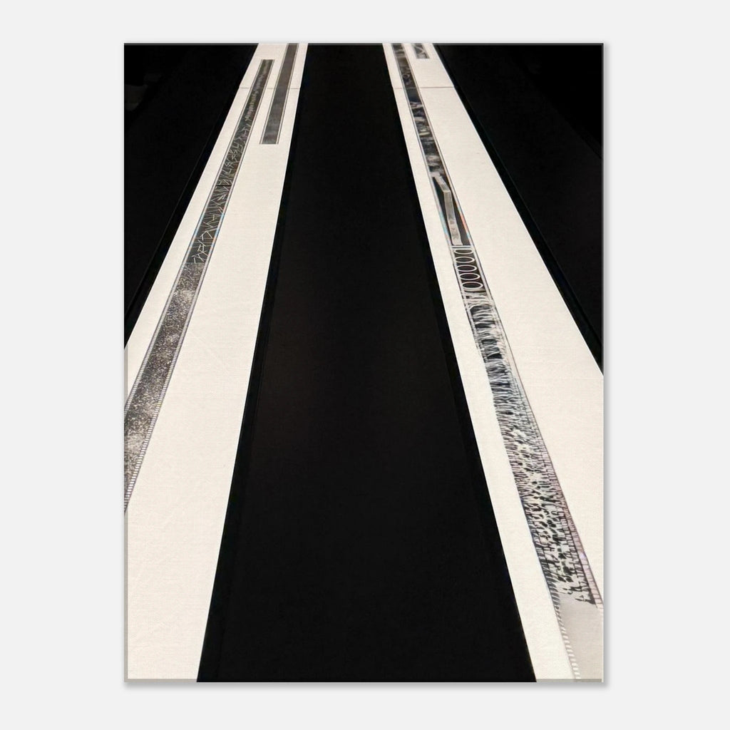 Abstract print from the Travel Collection Studio Edition Spring 2026, showcasing vibrant colors on canvas material.