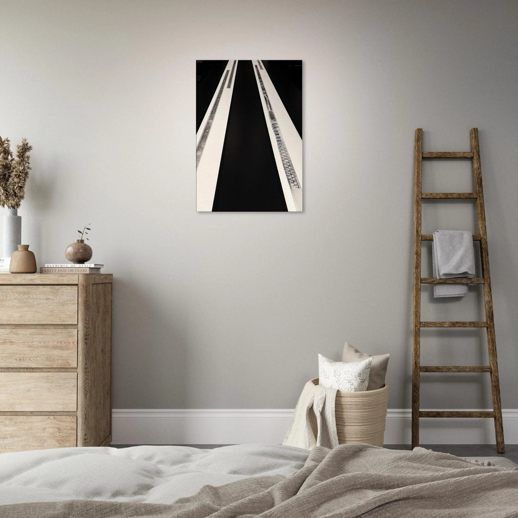 Abstract travel-themed canvas print from My Store's Studio Edition Spring 2026 collection, showcasing vibrant colors and artistic design.