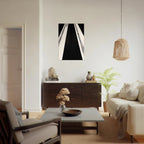 Abstract print from the Travel Collection Studio Edition Spring 2026, showcasing vibrant colors on canvas artwork.