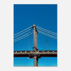 Canvas print of Manhattan Bridge in winter with sunny skies, part of the Sunny Winter Day Travel Collection by My Store.
