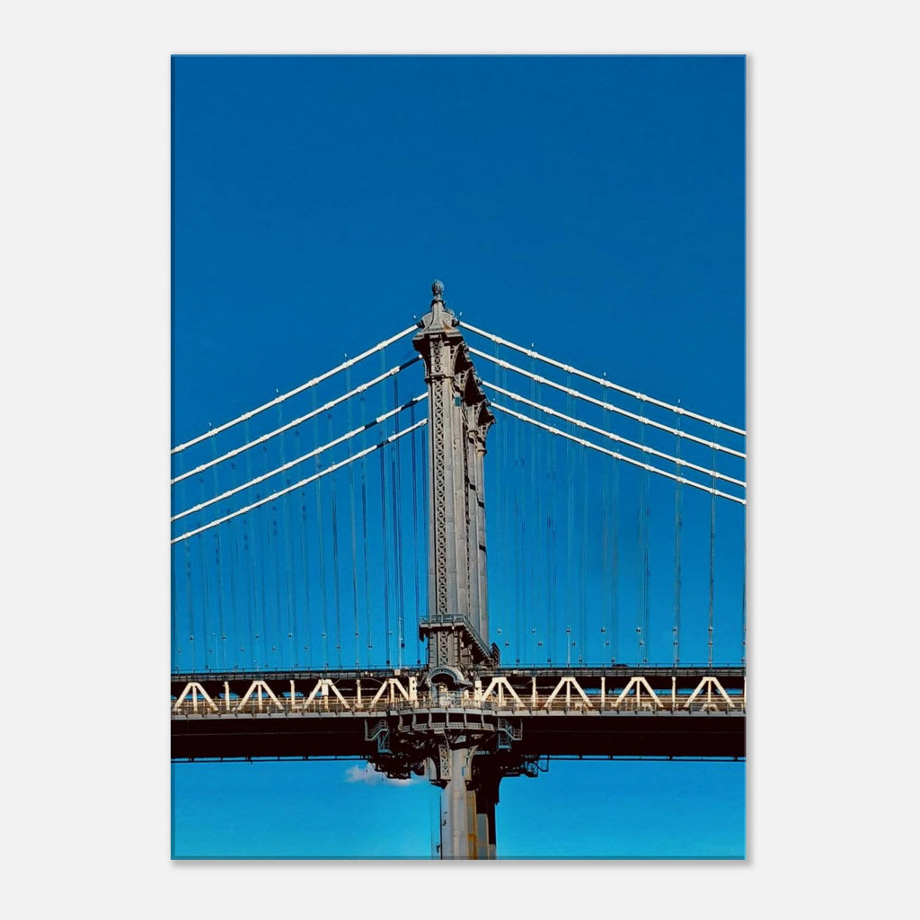 Sunny Winter Day canvas print of Manhattan Bridge in NYC, showcasing vibrant cityscape art for home decor.