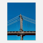 Sunny winter day canvas print of Manhattan Bridge in NYC, featuring vibrant cityscape for home decor from My Store's travel collection.