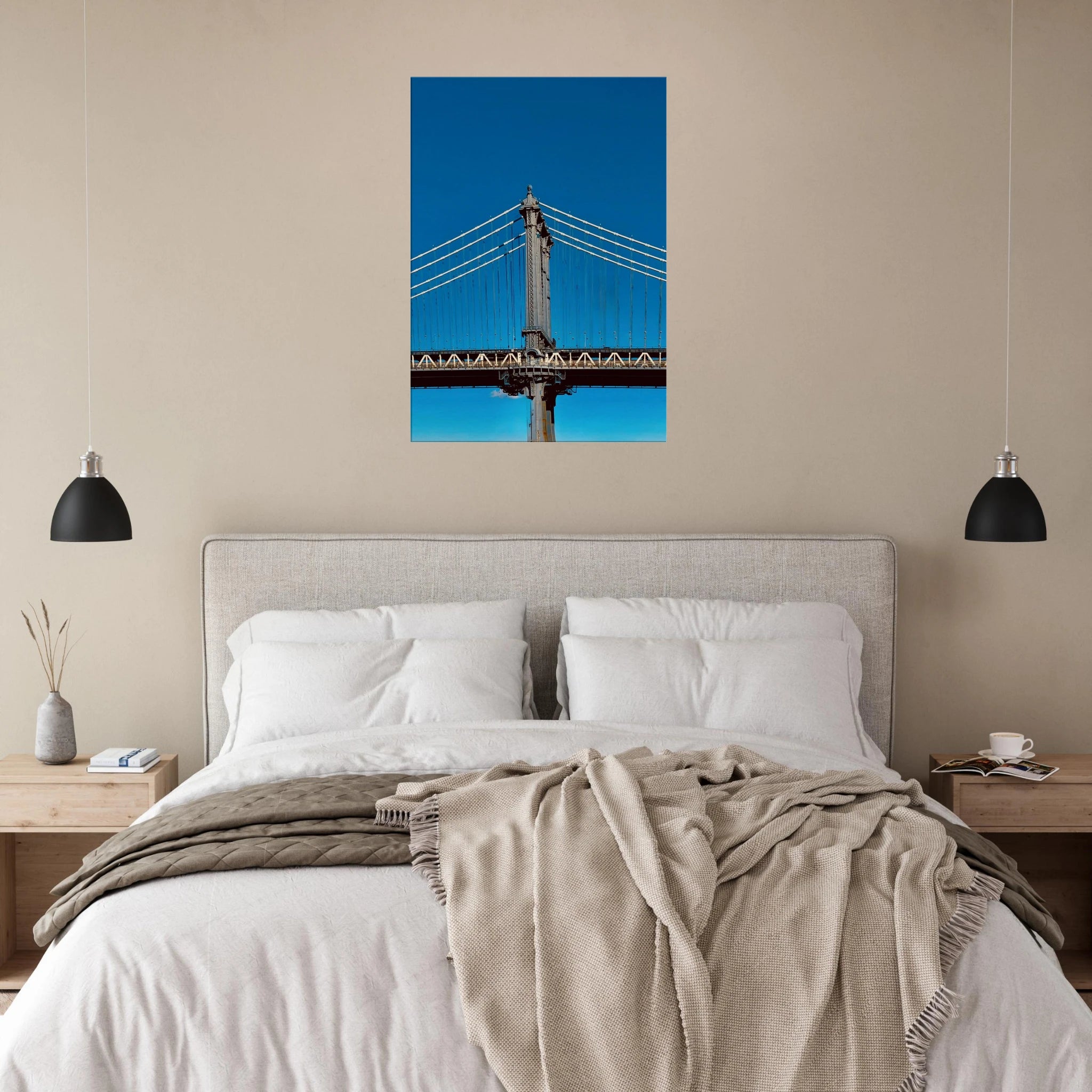 Sunny Winter Day canvas print featuring Manhattan Bridge in NYC, part of the Travel Collection studio edition artwork.