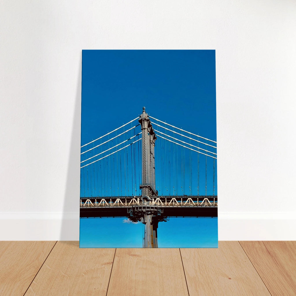 Sunny Winter Day canvas print of Manhattan Bridge in NYC, featuring vibrant winter scenery for home decor.