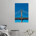 Sunny Winter Day canvas print of Manhattan Bridge in NYC, featuring vibrant winter scenes from the travel collection.
