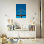 Sunny Winter Day canvas print of Manhattan Bridge NYC art, featuring a vibrant winter scene for home decor.