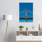 Sunny Winter Day canvas print of Manhattan Bridge in NYC, vibrant travel collection artwork for home decor, Studio Edition.