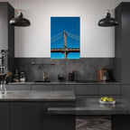 Sunny Winter Day canvas print featuring Manhattan Bridge in NYC, showcasing vibrant winter scenery for home decor.